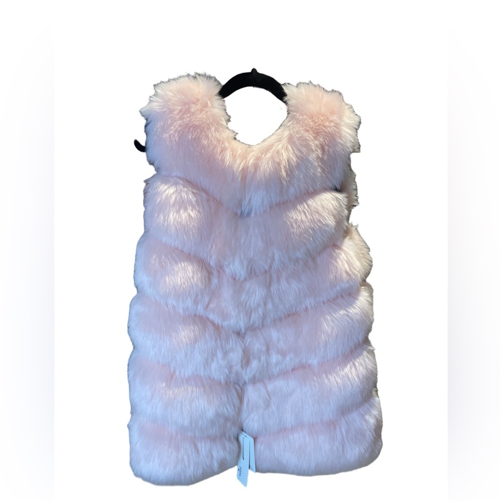 Osina NWT Pink Faux Fur Coat Vest Woman’s L/Xl - Picture 3 of 7